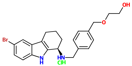(image for) MC018430 2-{4-[(6-Bromo-2,3,4,9-tetrahydro-1H-carbazol-1-ylamino)-methyl]-benzyloxy}-ethanol hydrochloride